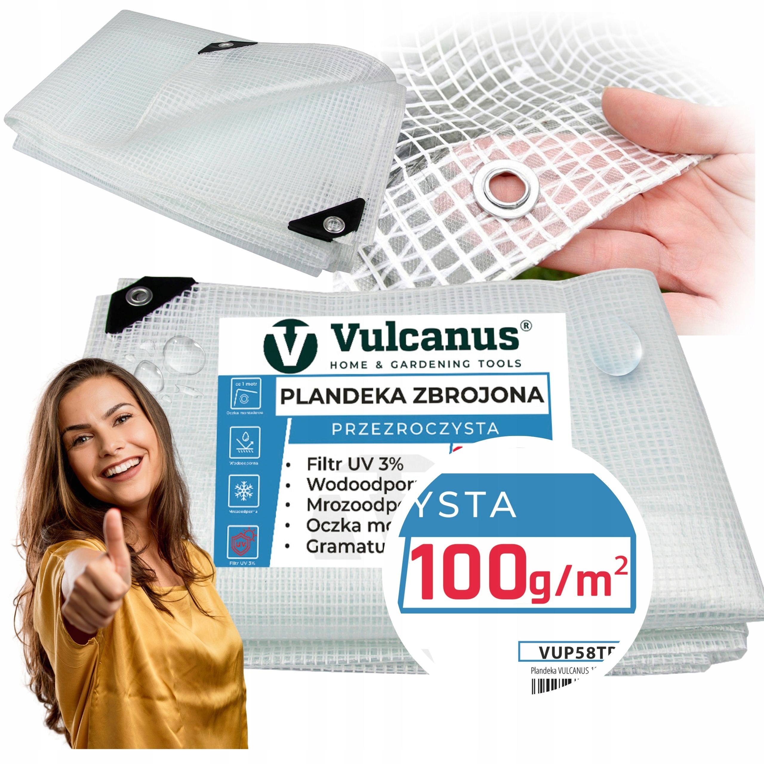Vulcanus® Transparentná zosilnená plachta 10x12 m - perfektná ochrana za každého počasia
